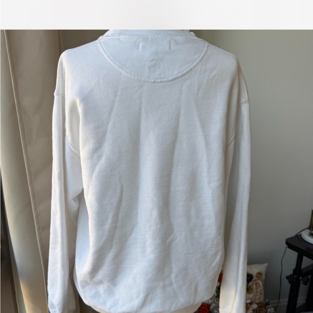 Anine Bing White Graphic Crewneck Sweatshirt with Black Print - Picture 6 of 9